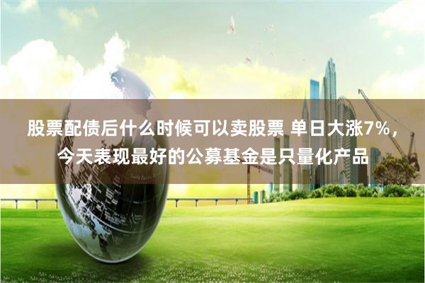 股票配债后什么时候可以卖股票 单日大涨7%,今天表现最好的公募基金是只量化产品